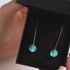 Aquamarine | .925 Sterling Silver | Mermaid Glass Chain Drop Threader Earrings